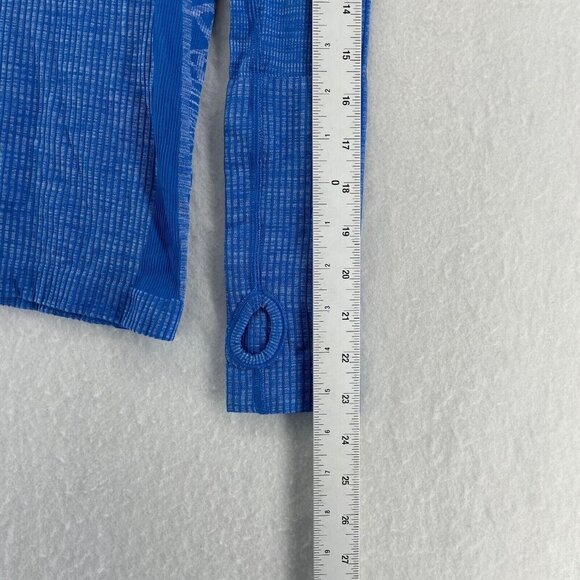 Lululemon RestlessShirt Womens 2XS Blue Knit Ribbed Compression Long Sleeve - Picture 4 of 11